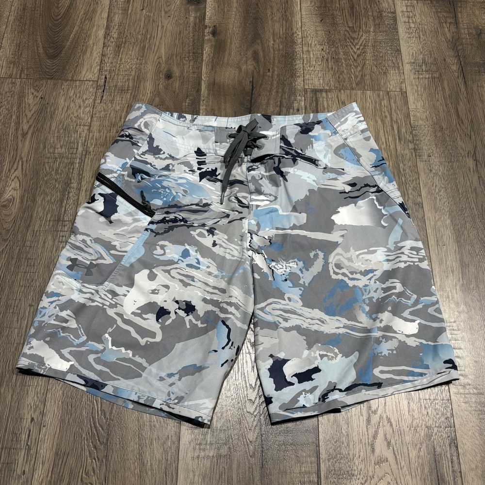 Under Armour Tide Chaser Board Shorts Mens 34 Camo Swim Fishing Hydro